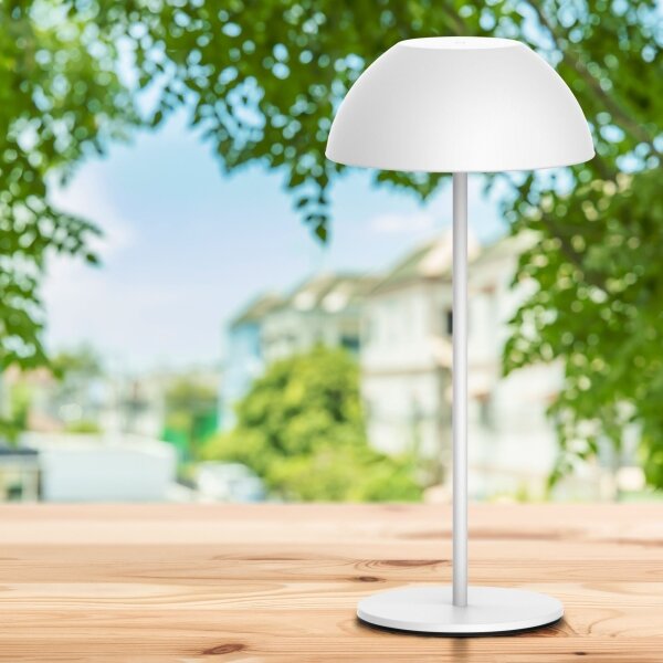 LED настолна лампа TANZANIA LED/1,8W/5V USB 1800 mAh IP44 бяла