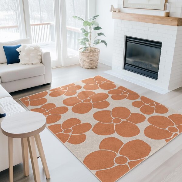 Оранжева пътека подходяща за пране 60x230 cm Orange Meadow – Mila Home