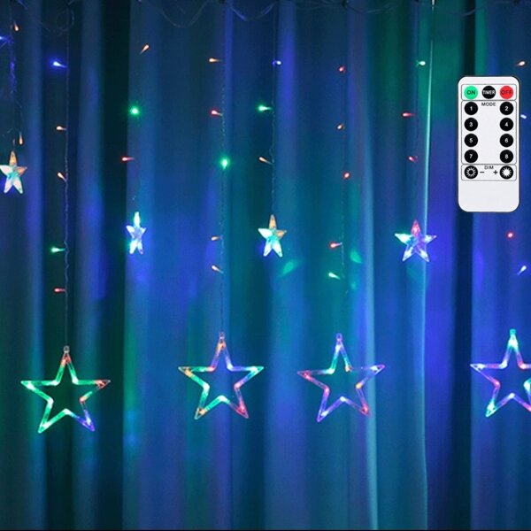 Aigostar - LED Външна коледна гирлянда 120xLED/8 функции 6x0,6m IP44 многоцветна + ДУ