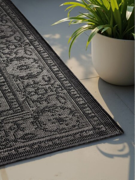 Черно-бял килим за открито и закрито 200x290 cm Duet Kona – NORTHRUGS