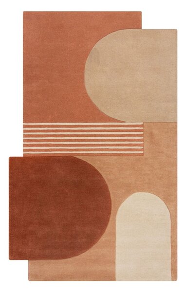 Ръчно изработен вълнен килим теракотен 120x180 cm Lozenge Terracotta – Flair Rugs