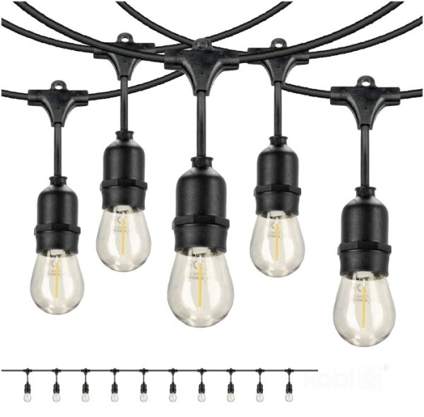 LED Екстериорни декоративни лампички BAJA ST64 10xE27/1W/230V 10,9m IP44 топло бяло