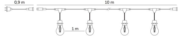 LED Екстериорни декоративни лампички BAJA ST64 10xE27/1W/230V 10,9m IP44 топло бяло