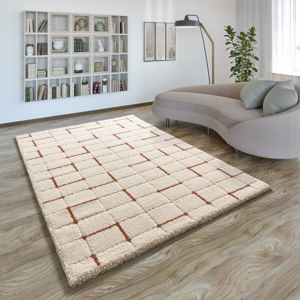 Килим в тухлен и кремав цвят 133x190 cm Brenda – Universal