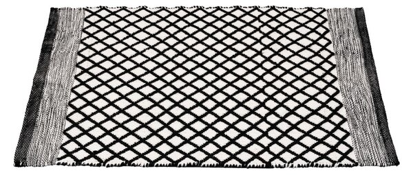 Черно-бял килим за баня от рециклирана пластмаса 50x80 cm Tara – Wenko