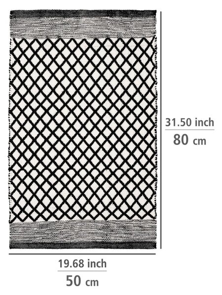 Черно-бял килим за баня от рециклирана пластмаса 50x80 cm Tara – Wenko