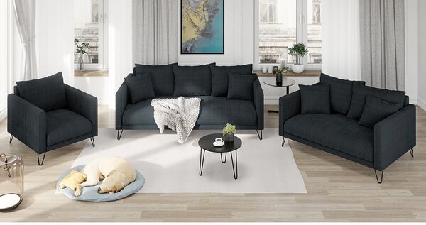 Тъмносив шенилов диван 140 cm Freya – Ropez