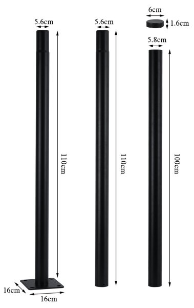 Brilagi-LED Външна улична лампа със стълб 3 м URBANSPARK LED/60W/230V черна IP65