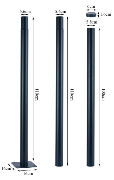 Brilagi-LED Външна улична лампа със стълб 3 m URBANSPARK LED/120W/230V антрацит IP65