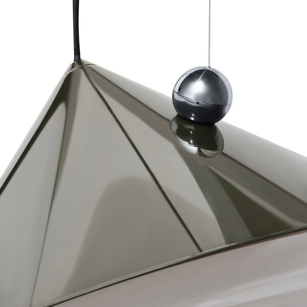 Tom Dixon LED висяща лампа Pose, зелена, Ø 43 cm, стомана dim, Затъмняване, Зелен, Дневна/трапезария, Метал, Дизайн