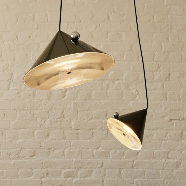 Tom Dixon LED висяща лампа Pose, зелена, Ø 25 cm, стомана dim, Затъмняване, Зелен, Дневна/трапезария, Метал, Дизайн