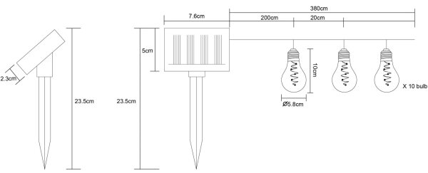 Globo 33708-10 - LED соларен гирлянд 10xLED/0,06W/3,2V IP44