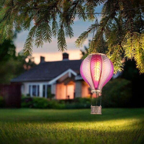 Globo 36136P - LED Соларна декорация с висулка 20xLED/0,5W/3V IP44 летящ балон