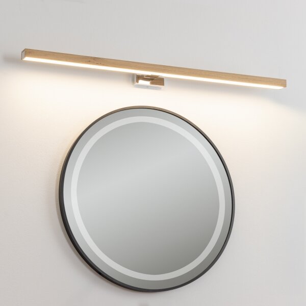 Brilagi-LED Лампа за огледало в баня WOODY MIRROR LED/15W/230V IP44 дъб/хром