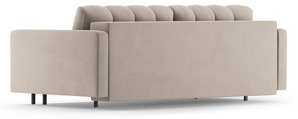 Бежов кадифен разтегателен диван с място за съхранение 222 cm Bali – Cosmopolitan Design