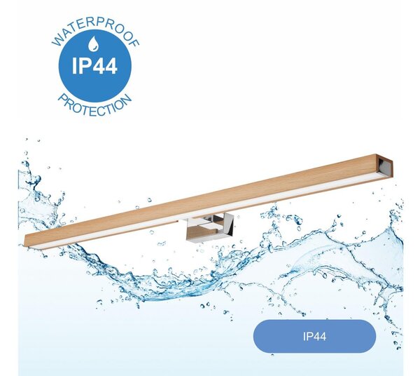 Brilagi-LED Лампа за огледало в баня WOODY MIRROR LED/15W/230V IP44 дъб/хром