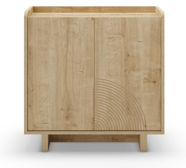 Шкафче от дъбов декор в естествен цвят 80x80x40 cm Daira – Marckeric