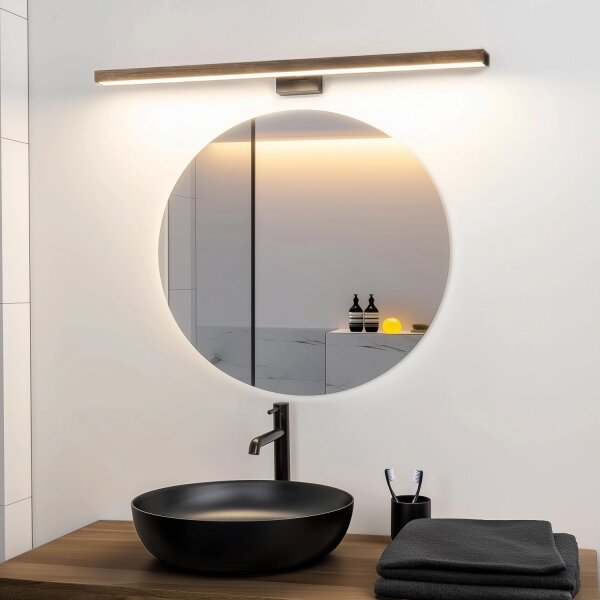 Brilagi-LED Лампа за огледало в баня WOODY MIRROR LED/15W/230V IP44 дъб/черен