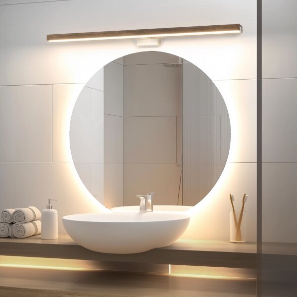 Brilagi-LED Лампа за огледало в баня WOODY MIRROR LED/15W/230V IP44 дъб/бял