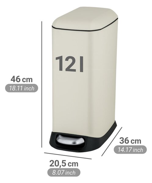 Кремаво стоманено кошче за боклук с педал 12 l Design – Wenko