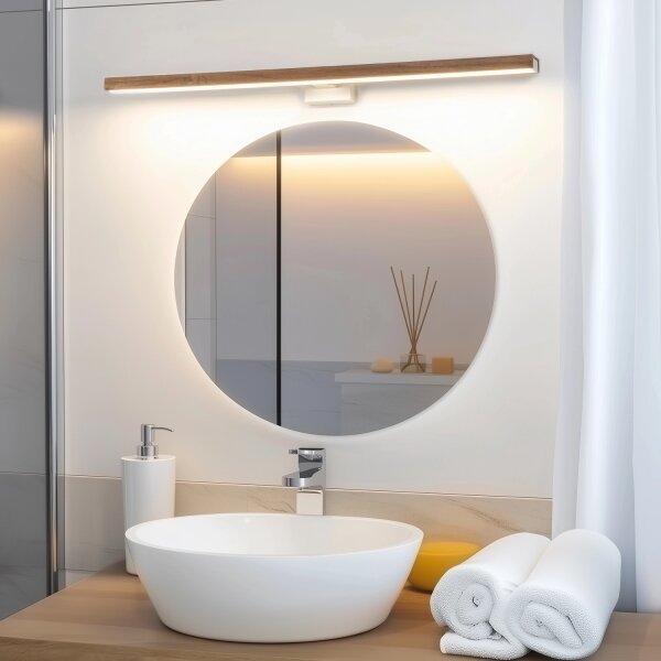 Brilagi-LED Лампа за огледало в баня WOODY MIRROR LED/15W/230V IP44 дъб/бял
