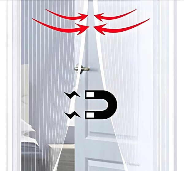 Магнитна мрежа за врата - защита от насекоми 80-100 x 210-220 cm Сив