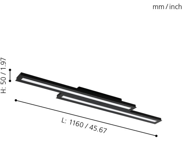 Eglo 31715 - LED RGBW димируем плафон SALITERAS-Z 20,4W/230V черен