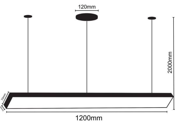 LED Пендел LED/32W/230V 4000K Ø 120 см черен