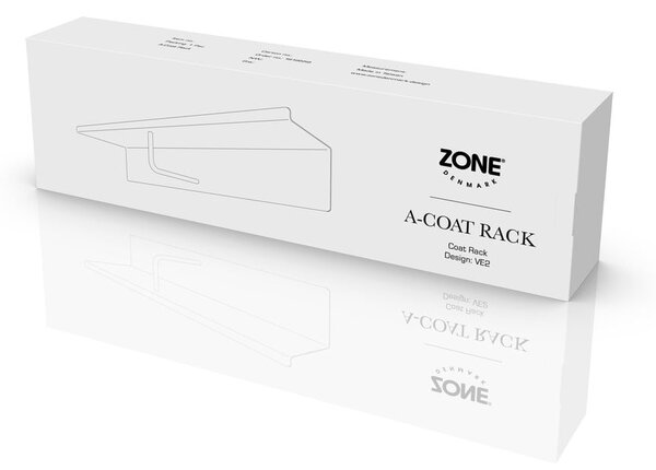 Светлосива стоманена стенна закачалка с рафт 21,5 cm A-Coat – Zone