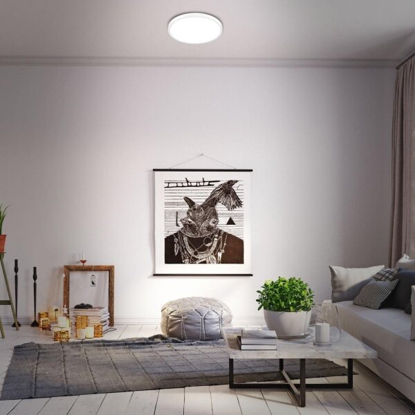 Briloner 3709-016 - LED RGBW Димируем плафон LED/22W/230V бял + д.у