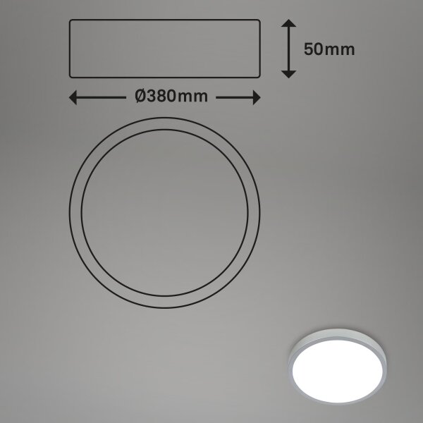 Briloner 3709-014 - LED RGBW Димируем плафон LED/22W/230V сребрист + д.у