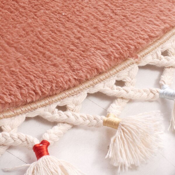 Кафяв килим за баня ø 80 cm Tuft – Foutastic