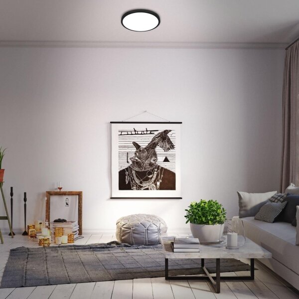 Briloner 3709-015 - LED RGBW Димируем плафон LED/22W/230V черен + д.у