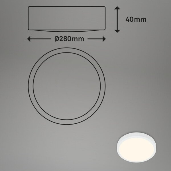 Briloner 3700-016 - LED Плафониера RUNA LED/16W/230V 3000K Ø 28 см бял