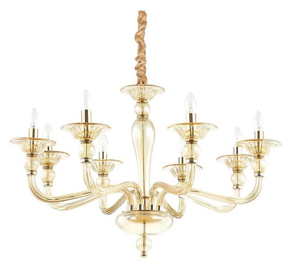 Ideal Lux - Пендел DANIELI 8xE14/40W/230V Ø 85 см месинг