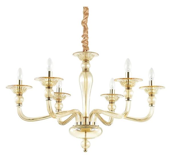 Ideal Lux - Пендел DANIELI 6xE14/40W/230V Ø 85 см месинг