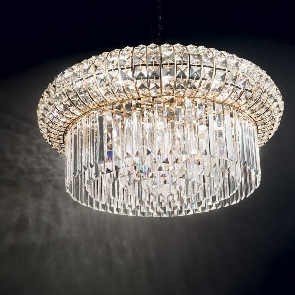Ideal Lux - Кристален пендел NABUCCO 16xE14/40W/230V Ø 70 см златист