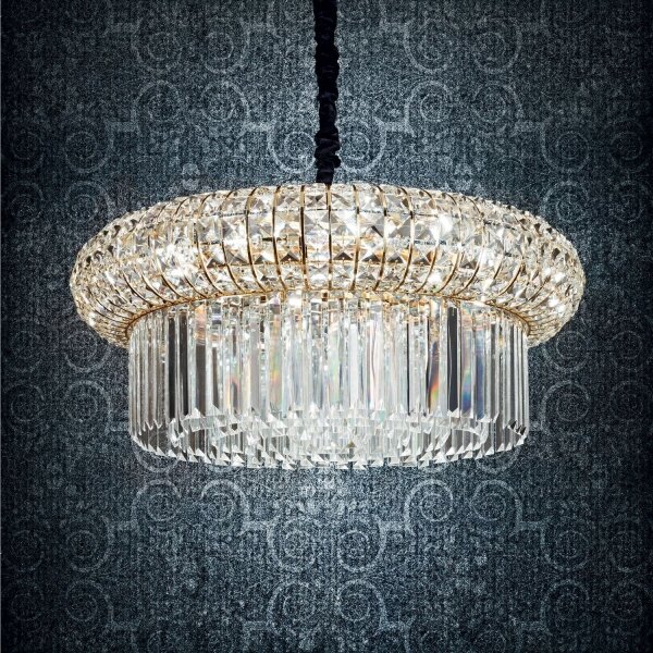 Ideal Lux - Кристален пендел NABUCCO 16xE14/40W/230V Ø 70 см златист