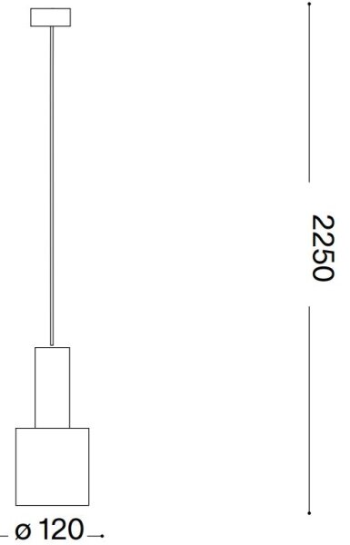 Ideal Lux - Пендел HOLLY 1xE27/60W/230V Ø 12 см черен