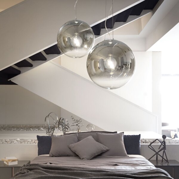 Ideal Lux - Пендел MAPA 1xE27/42W/230V Ø 20 см сив/опушен