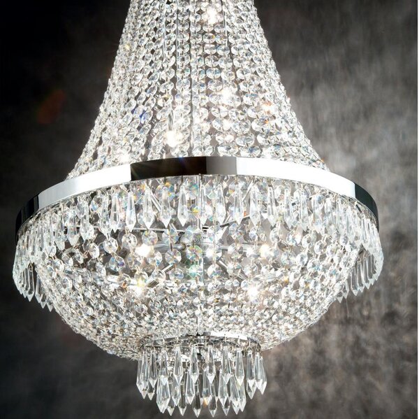 Ideal Lux - LED Кристален пендел CAESAR 6xG9/3W/230V Ø 38 см хром