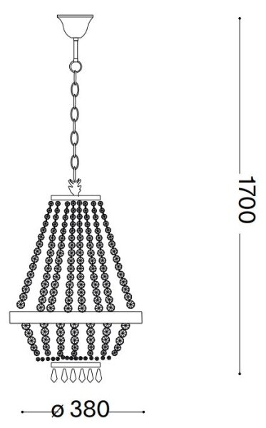 Ideal Lux - LED Кристален пендел CAESAR 6xG9/3W/230V Ø 38 см златист