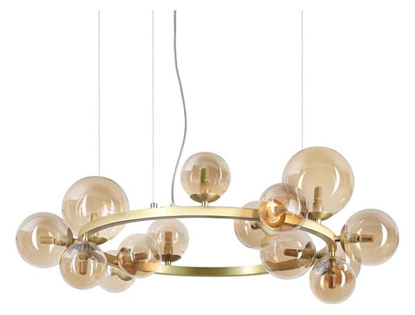 Ideal Lux - LED полилей на кабели PERLAGE 14xG9/3W/230V, Ø 85 см, златист/димчат