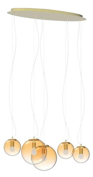 Ideal Lux - Пендел MAPA 5xE27/42W/230V златист/опушен
