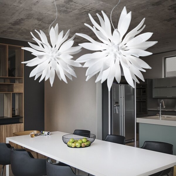 Ideal Lux - LED Пендел LEAVES 8xG9/3W/230V Ø 63 см бял