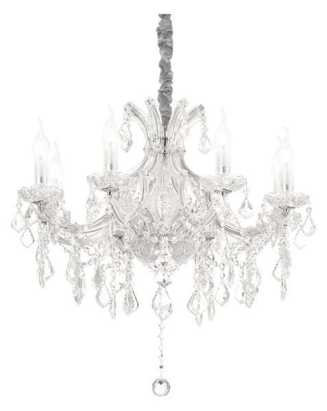 Ideal Lux - Кристален пендел NAPOLEON 8xE14/40W/230V Ø 67 см хром