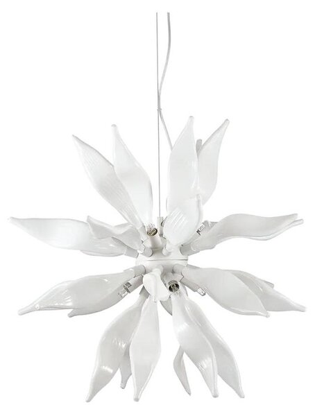 Ideal Lux - LED Пендел LEAVES 8xG9/3W/230V Ø 63 см бял