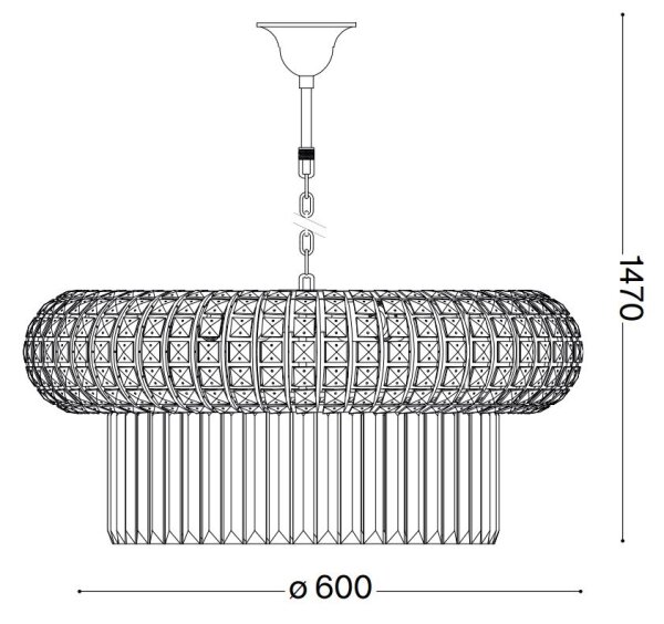 Ideal Lux - Кристален пендел NABUCCO 12xE14/40W/230V Ø 60 см златист