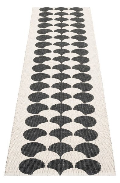Черна и кремава пътека за открито и закрито 70x250 cm Poppy Black Vanilla – Pappelina