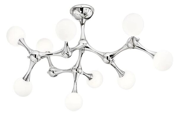 Ideal Lux - LED плафонен полилей NODINO 9xG9/3W/230V Ø 83 см лъскав хром/бял